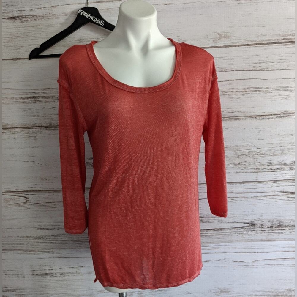 We the Free Tissue Scoop Neck 3/4 sleeve tee S